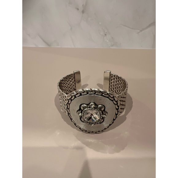 Brighton Jewelry - Brighton Rhinestone Signed Cuff Bracelet